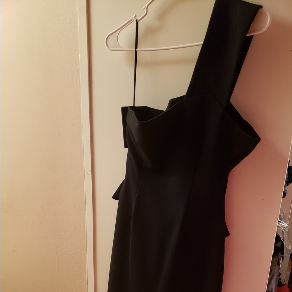 One Shoulder Black Dress